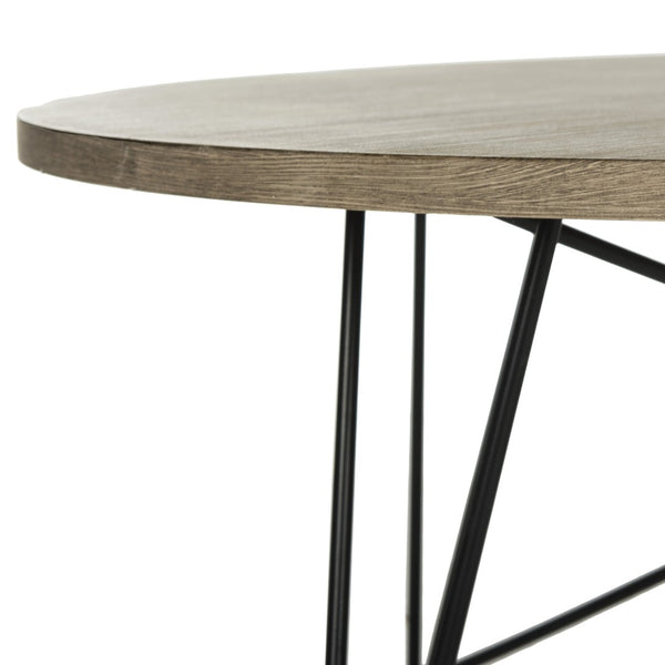 Safavieh Maris Retro Mid Century Coffee Table - Stylish Light Brown Wood With Iron Base For Modern Living Spaces FOX4261A