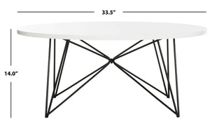 Safavieh Maris Mid Century Lacquer Coffee Table – Elegant White Modern Design For Stylish Living Spaces FOX4261B