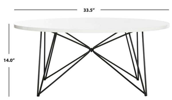 Safavieh Maris Mid Century Lacquer Coffee Table – Elegant White Modern Design For Stylish Living Spaces FOX4261B