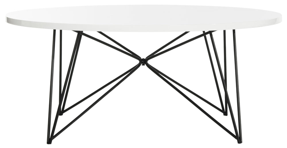 Safavieh Maris Mid Century Lacquer Coffee Table – Elegant White Modern Design For Stylish Living Spaces FOX4261B