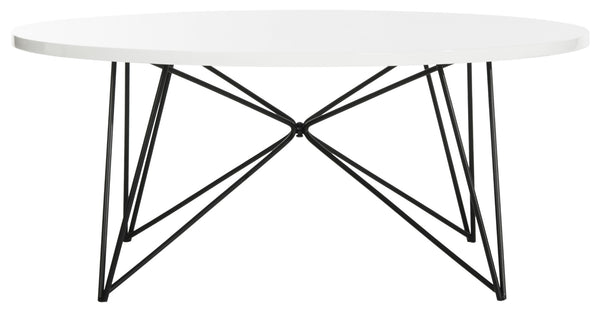 Safavieh Maris Mid Century Lacquer Coffee Table – Elegant White Modern Design For Stylish Living Spaces FOX4261B