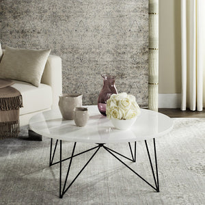 Safavieh Maris Mid Century Lacquer Coffee Table – Elegant White Modern Design For Stylish Living Spaces FOX4261B