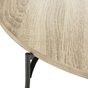 Safavieh Mae Mid-Century Modern Round Wood Coffee Table With Sturdy Iron Base For Stylish Living Spaces FOX4264A