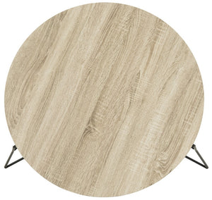 Safavieh Mae Mid-Century Modern Round Wood Coffee Table With Sturdy Iron Base For Stylish Living Spaces FOX4264A