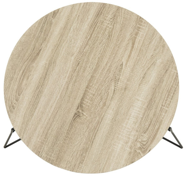 Safavieh Mae Mid-Century Modern Round Wood Coffee Table With Sturdy Iron Base For Stylish Living Spaces FOX4264A
