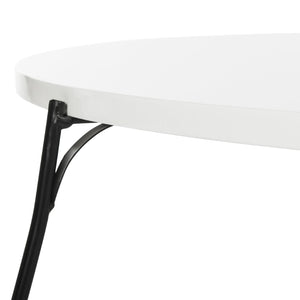 Safavieh Mae Mid-Century Modern Lacquer Coffee Table – Elegant Round Design With Curved Iron Legs, 31" FOX4264B