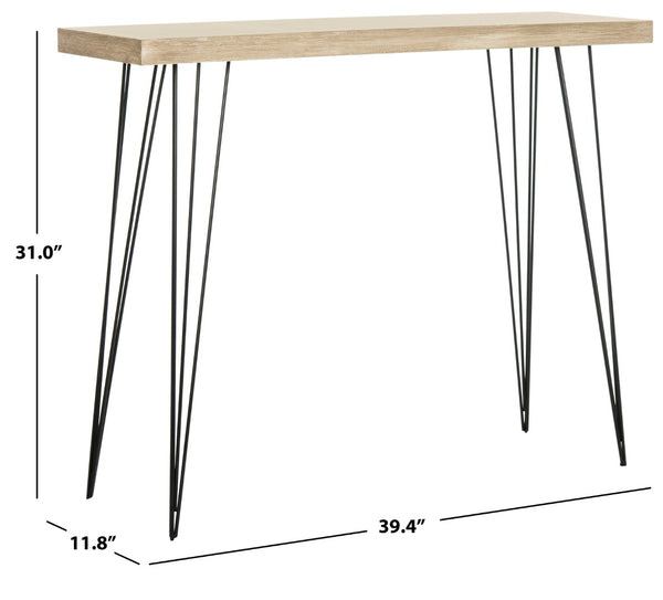 Safavieh Lali Mid-Century Oak Console Table – Stylish Entryway Furniture With Sleek Design For Modern Spaces FOX4269A