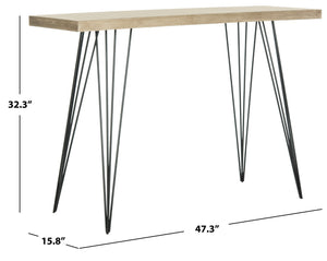 Safavieh Etro Mid-Century Wood Console Table - Stylish Slim Profile For Minimalist Spaces & Warm Decor Accents FOX4270A