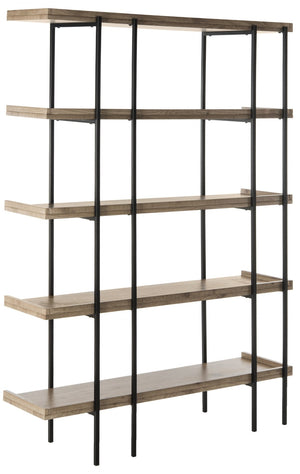 Safavieh Cecilia Retro Mid-Century 5-Tier Wood Etagere - Stylish Open Storage With Oak Shelves & Iron Frame FOX4271A