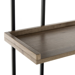 Safavieh Cecilia Retro Mid-Century 5-Tier Wood Etagere - Stylish Open Storage With Oak Shelves & Iron Frame FOX4271A
