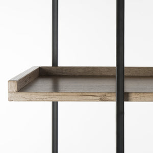 Safavieh Cecilia Retro Mid-Century 5-Tier Wood Etagere - Stylish Open Storage With Oak Shelves & Iron Frame FOX4271A