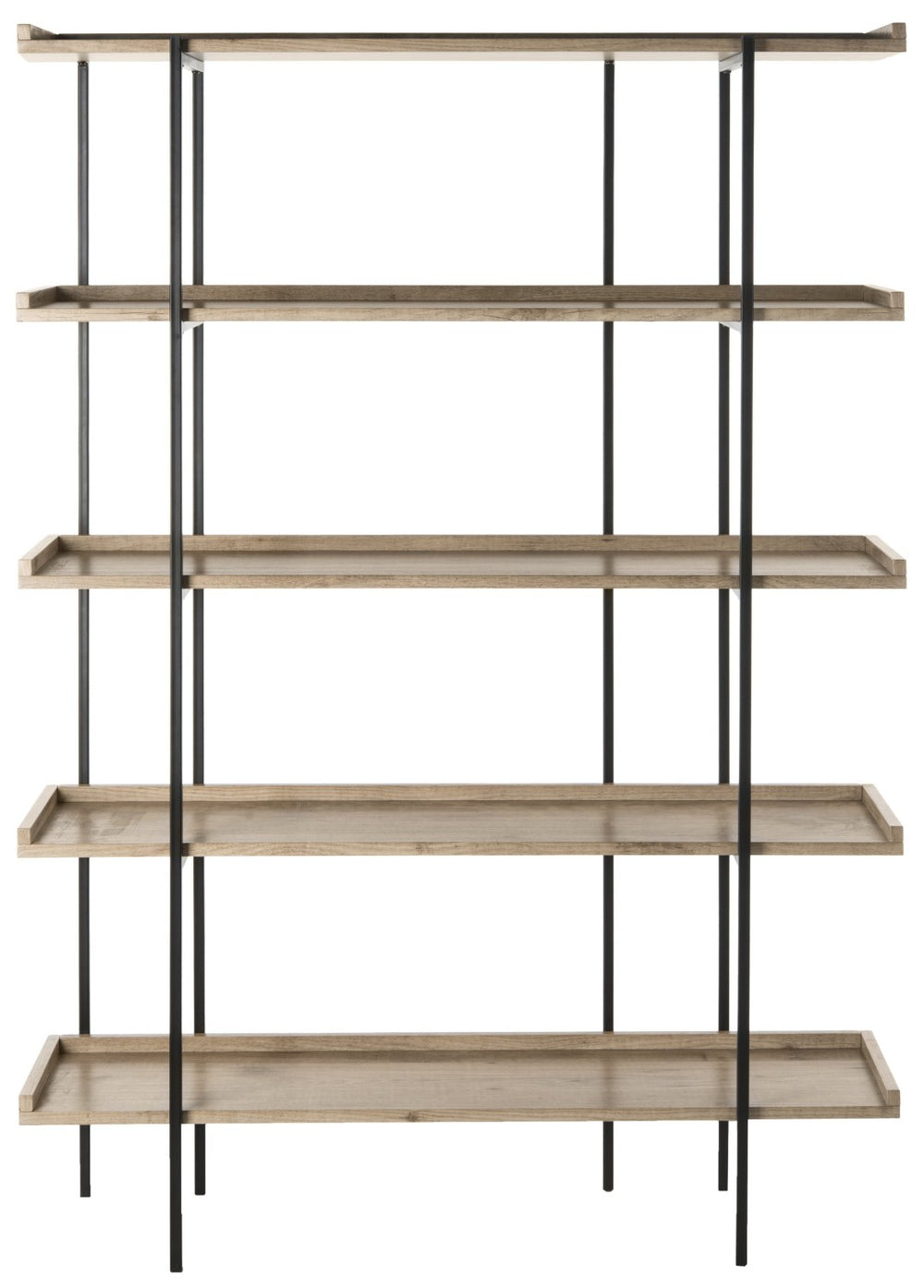 Safavieh Cecilia Retro Mid-Century 5-Tier Wood Etagere - Stylish Open Storage With Oak Shelves & Iron Frame FOX4271A