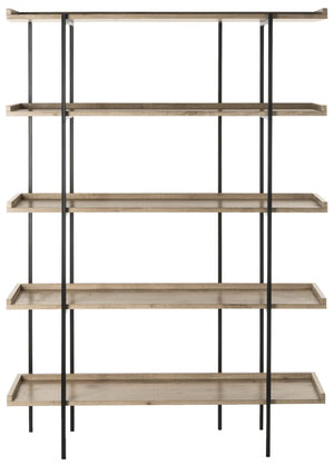 Safavieh Cecilia Retro Mid-Century 5-Tier Wood Etagere - Stylish Open Storage With Oak Shelves & Iron Frame FOX4271A