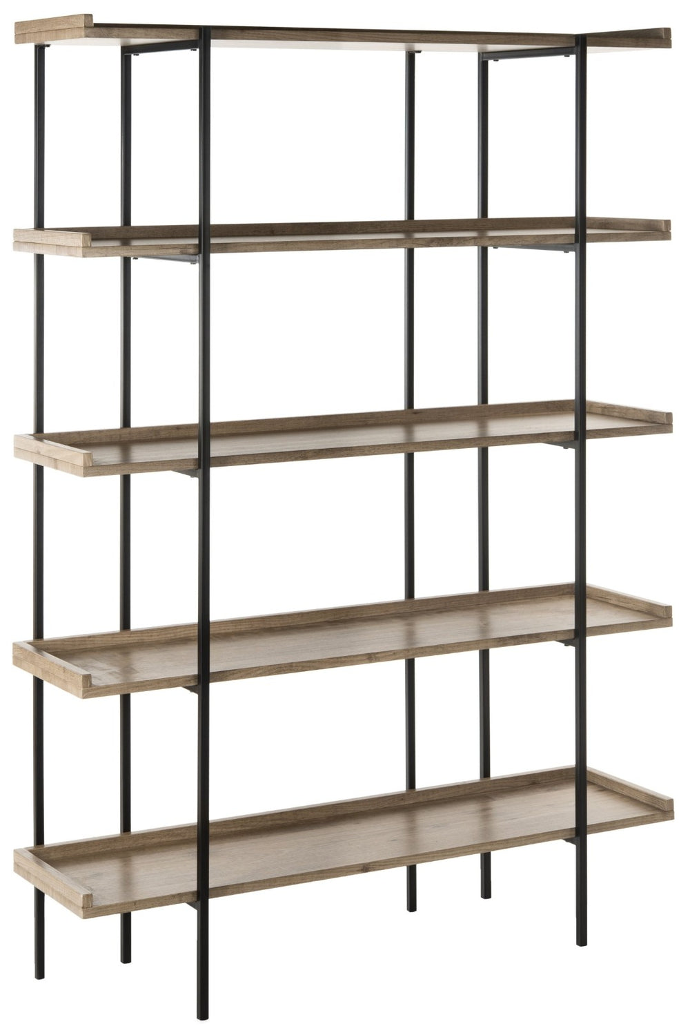 Safavieh Cecilia Retro Mid-Century 5-Tier Wood Etagere - Stylish Open Storage With Oak Shelves & Iron Frame FOX4271A