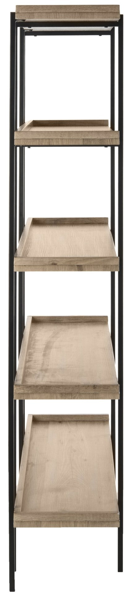 Safavieh Cecilia Retro Mid-Century 5-Tier Wood Etagere - Stylish Open Storage With Oak Shelves & Iron Frame FOX4271A
