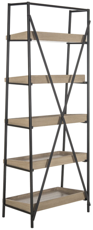 Safavieh Joel Mid-Century 5-Tier Etagere - Stylish Vintage-Inspired Storage Shelf With Oak Finish & Metal Frame FOX4272A