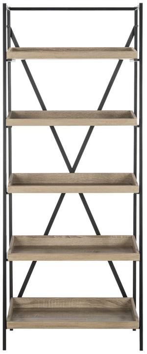 Safavieh Joel Mid-Century 5-Tier Etagere - Stylish Vintage-Inspired Storage Shelf With Oak Finish & Metal Frame FOX4272A