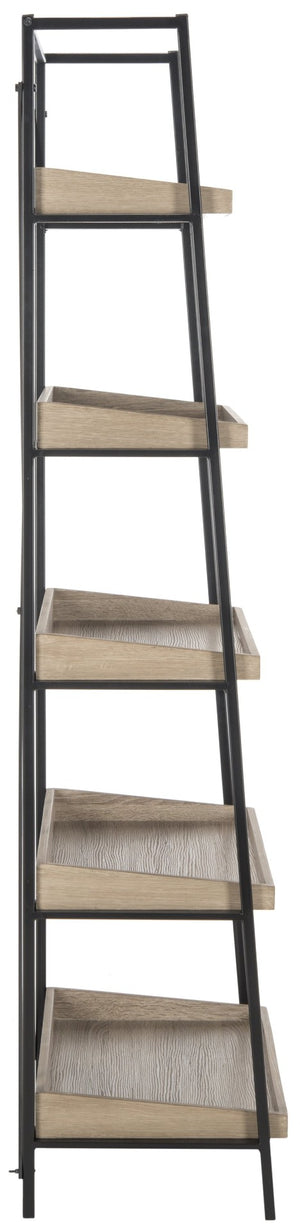 Safavieh Joel Mid-Century 5-Tier Etagere - Stylish Vintage-Inspired Storage Shelf With Oak Finish & Metal Frame FOX4272A