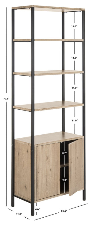 Safavieh Natasha Stylish Mid-Century Etagere With Open Shelves & Closed Cabinet For Elegant Storage Solutions FOX4273A