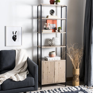 Safavieh Natasha Stylish Mid-Century Etagere With Open Shelves & Closed Cabinet For Elegant Storage Solutions FOX4273A