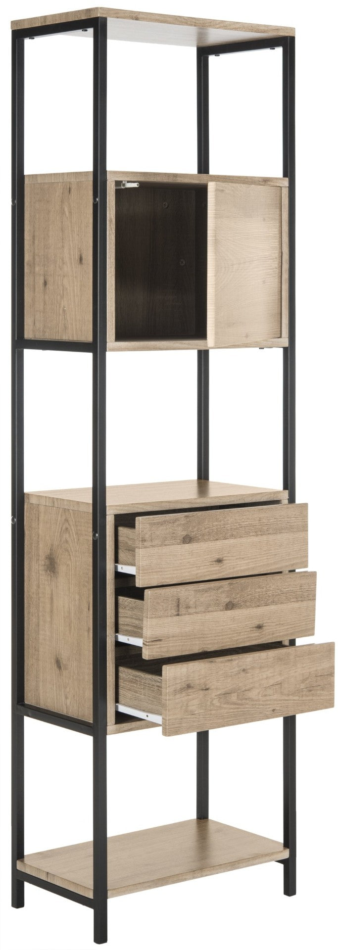 Safavieh Gabrielle Retro Mid-Century Etagère - Stylish Open Shelving & Hidden Storage For Modern Homes FOX4274A