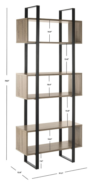 Safavieh Adhara Retro Wood Etagère - Mid-Century Modern Design With Bauhaus Influence For Stylish Display FOX4278A
