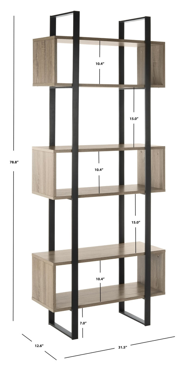 Safavieh Adhara Retro Wood Etagère - Mid-Century Modern Design With Bauhaus Influence For Stylish Display FOX4278A