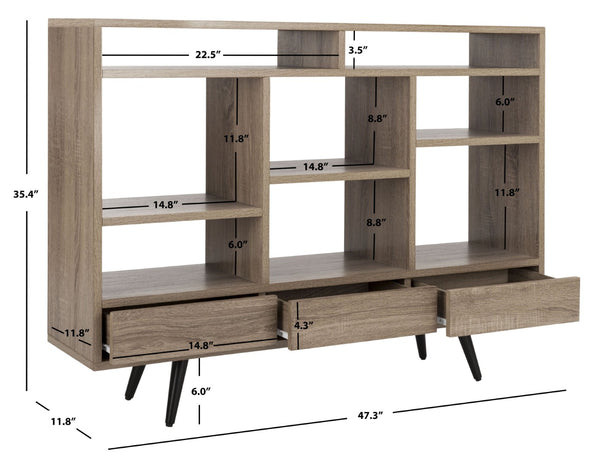 Safavieh Marina Mid-Century Modern Etagere - Stylish Open Shelves & Drawers For Elegant Home Storage Solutions FOX4279A