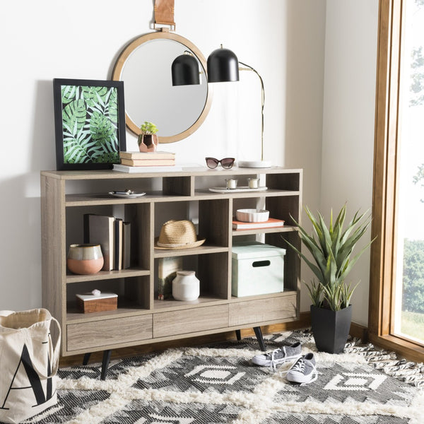 Safavieh Marina Mid-Century Modern Etagere - Stylish Open Shelves & Drawers For Elegant Home Storage Solutions FOX4279A
