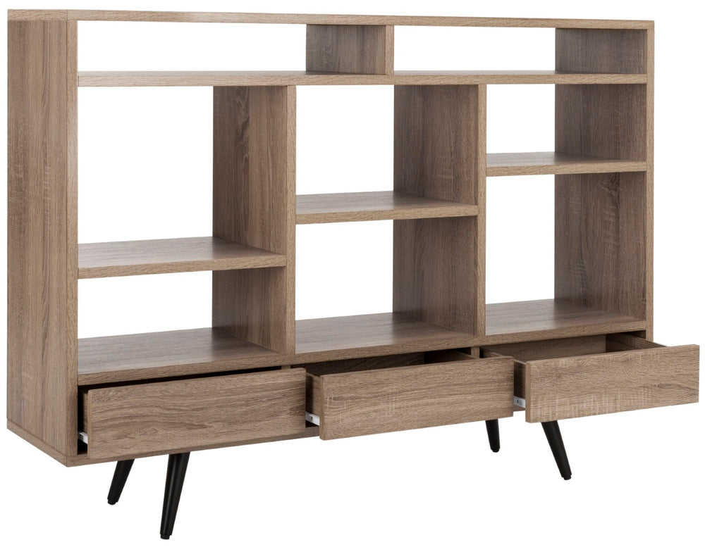 Safavieh Marina Mid-Century Modern Etagere - Stylish Open Shelves & Drawers For Elegant Home Storage Solutions FOX4279A