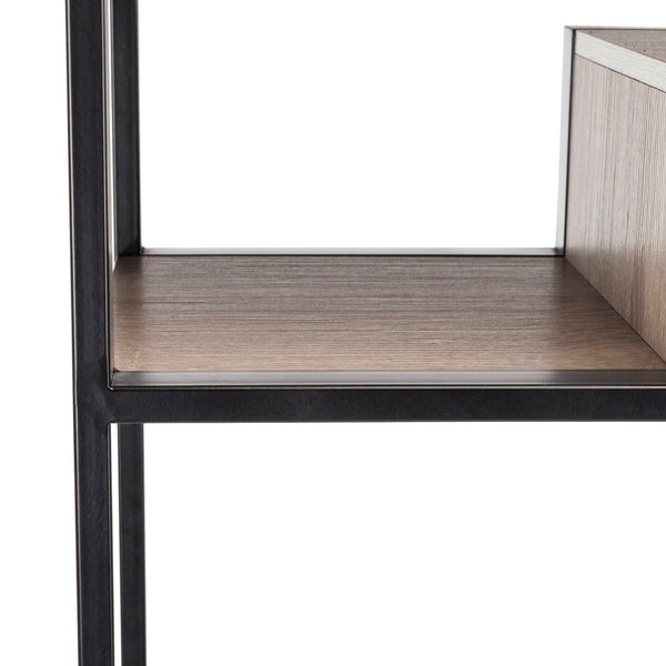 Safavieh Joanna Retro Mid-Century Etagere - Stylish Oak Display Shelf With Geometric Design For Modern Spaces FOX4281A
