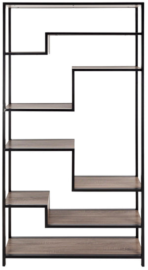 Safavieh Joanna Retro Mid-Century Etagere - Stylish Oak Display Shelf With Geometric Design For Modern Spaces FOX4281A