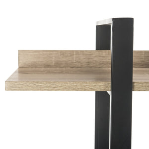 Safavieh Melissa Mid-Century Modern 4-Tier Etagere - Elegant Oak Display Shelf With Black Iron Frame Design FOX4282A
