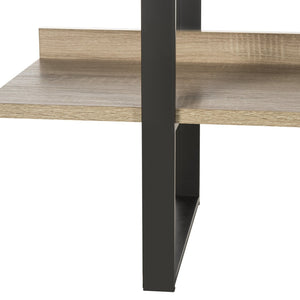 Safavieh Melissa Mid-Century Modern 4-Tier Etagere - Elegant Oak Display Shelf With Black Iron Frame Design FOX4282A