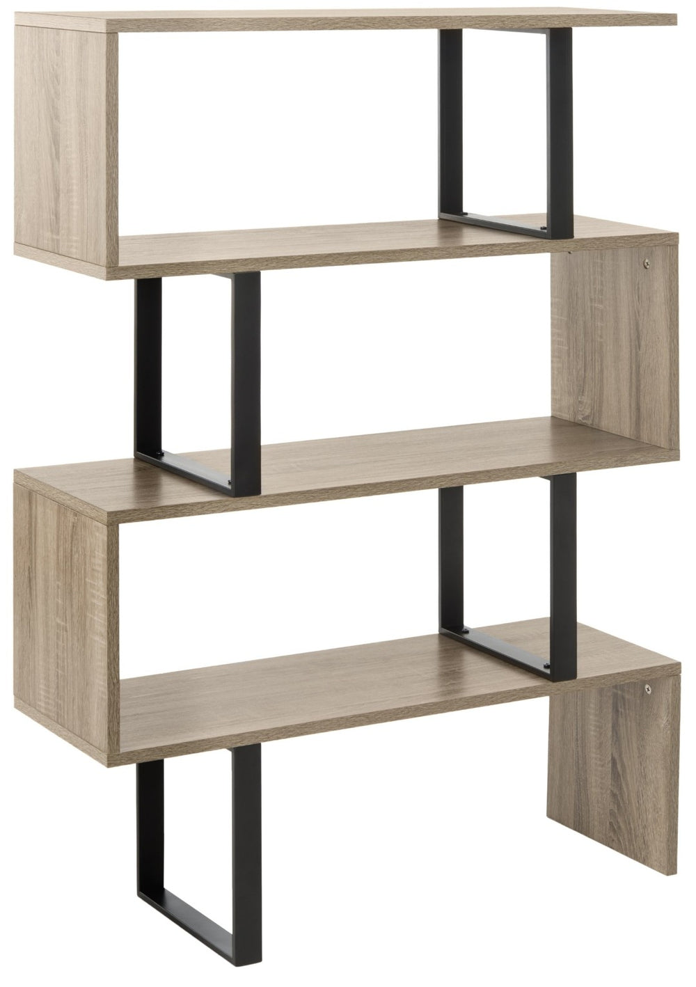 Safavieh Louise Mid-Century Wood Étagère - Stylish Oak & Iron Display Shelf For Home Storage & Décor FOX4283A