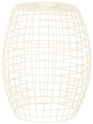 Safavieh Eric Grid Stool: 1960S Pop-Modern Charm With Minimalist Design For Versatile Home Décor Accents Ivory FOX4500A