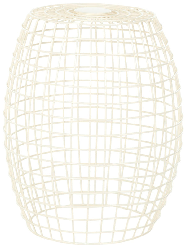 Safavieh Eric Grid Stool: 1960S Pop-Modern Charm With Minimalist Design For Versatile Home Décor Accents Ivory FOX4500A
