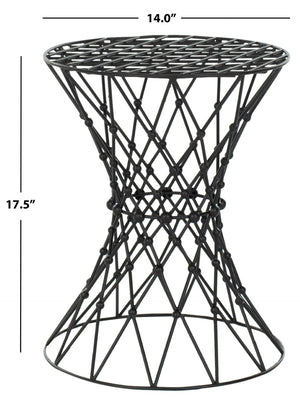 Safavieh Charlotte Iron Wire Stool - Sculptural Accent For Modern Spaces, Versatile Seating & Display Solution Black Matte FOX4501A