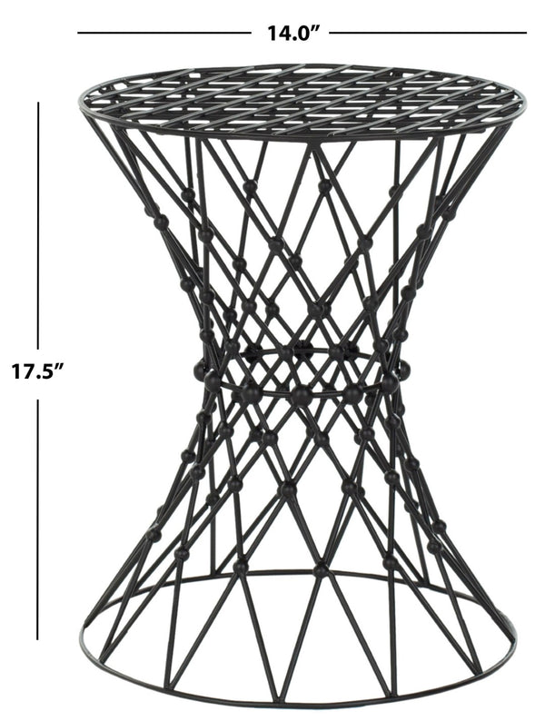 Safavieh Charlotte Iron Wire Stool - Sculptural Accent For Modern Spaces, Versatile Seating & Display Solution Black Matte FOX4501A