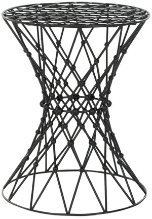 Safavieh Charlotte Iron Wire Stool - Sculptural Accent For Modern Spaces, Versatile Seating & Display Solution Black Matte FOX4501A