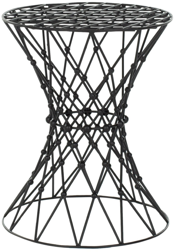 Safavieh Charlotte Iron Wire Stool - Sculptural Accent For Modern Spaces, Versatile Seating & Display Solution Black Matte FOX4501A