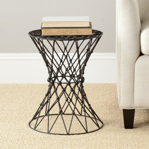Safavieh Charlotte Iron Wire Stool - Sculptural Accent For Modern Spaces, Versatile Seating & Display Solution Black Matte FOX4501A