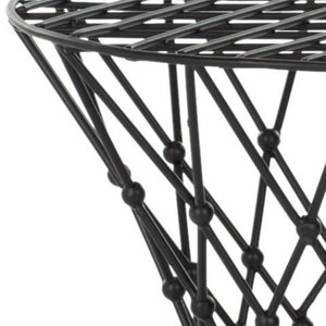 Safavieh Charlotte Iron Wire Stool - Sculptural Accent For Modern Spaces, Versatile Seating & Display Solution Black Matte FOX4501A