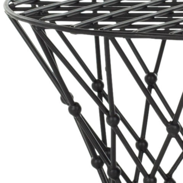Safavieh Charlotte Iron Wire Stool - Sculptural Accent For Modern Spaces, Versatile Seating & Display Solution Black Matte FOX4501A