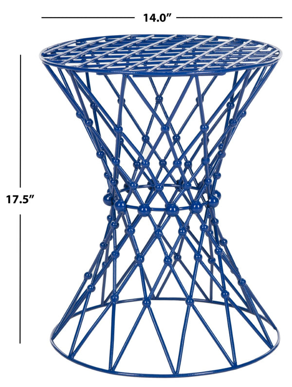 Safavieh Charlotte Iron Wire Stool - Sculptural Accent For Modern Spaces, Versatile Seating & Display Solution Dark Blue FOX4501B