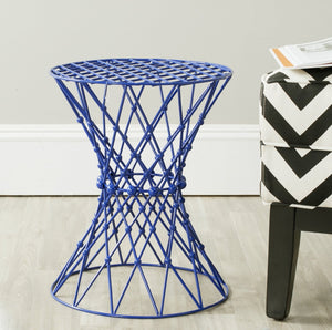 Safavieh Charlotte Iron Wire Stool - Sculptural Accent For Modern Spaces, Versatile Seating & Display Solution Dark Blue FOX4501B