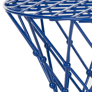 Safavieh Charlotte Iron Wire Stool - Sculptural Accent For Modern Spaces, Versatile Seating & Display Solution Dark Blue FOX4501B
