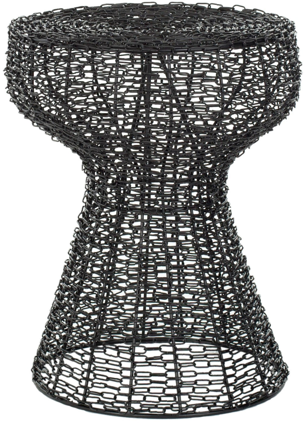 Safavieh Tabitha Iron Chain Stool - Industrial Chic Accent For Modern Spaces, Stylish Seating & Decor Matt Black Epoxy FOX4503A