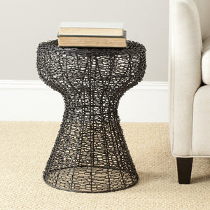 Safavieh Tabitha Iron Chain Stool - Industrial Chic Accent For Modern Spaces, Stylish Seating & Decor Matt Black Epoxy FOX4503A