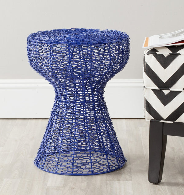 Safavieh Tabitha Iron Chain Stool - Industrial Chic Accent For Modern Spaces, Stylish Seating & Decor Dark Blue FOX4503B